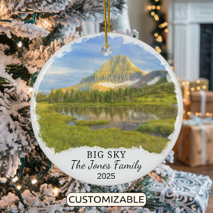 Personalised Big Sky Ornament, Montana Ceramic Ornament