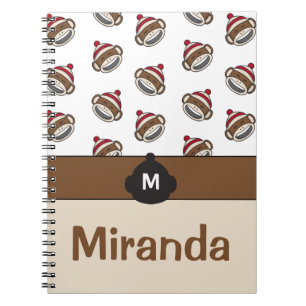 Personalised Big Smile Sock Monkey Emoji Notebook