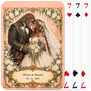 Personalised Bigfoot Bride and Groom Wedding Favou Playing Cards