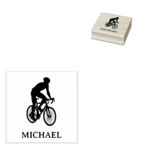 Personalised Bike Rider Rubber Stamp