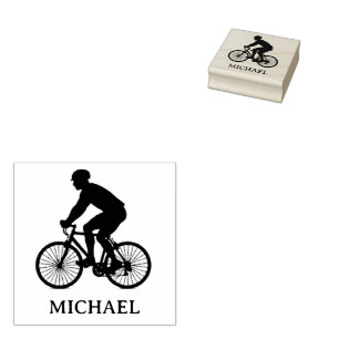  Personalised  Bike Rider  Rubber Stamp