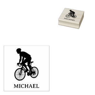  Personalised  Bike Rider  Rubber Stamp