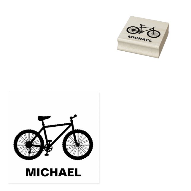  Personalised  Bike Rider  Rubber Stamp (Stamped)