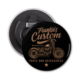Personalised Biker Custom Bobber Motorcycle Garage Bottle Opener