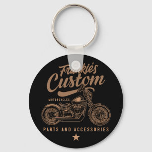 Personalised Biker Custom Bobber Motorcycle Garage Key Ring
