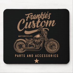 Personalised Biker Custom Bobber Motorcycle Garage Mouse Pad