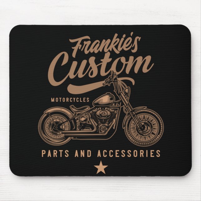 Personalised Biker Custom Bobber Motorcycle Garage Mouse Pad (Front)