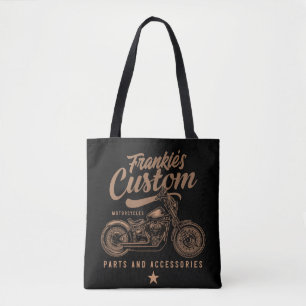 Personalised Biker Custom Bobber Motorcycle Garage Tote Bag
