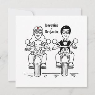 Personalised Biker Motorcycle Wedding Invitation