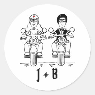 Personalised Biker Motorcycle Wedding Stickers