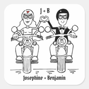 Personalised Biker Motorcycle Wedding Stickers