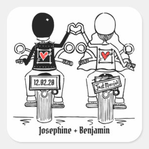 Personalised Biker Motorcycle Wedding Stickers