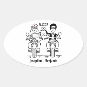 Personalised Biker Motorcycle Wedding Stickers