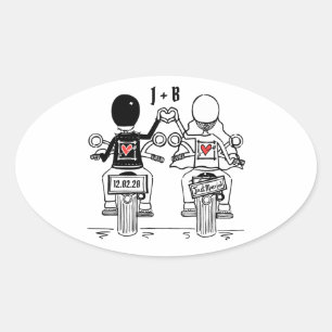 Personalised Biker Motorcycle Wedding Stickers