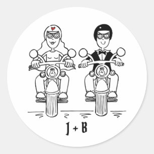 Personalised Biker Motorcycle Wedding Stickers