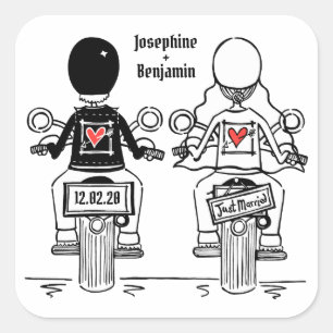 Personalised Biker Motorcycle Wedding Stickers
