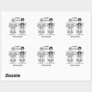 Personalised Biker Motorcycle Wedding Stickers