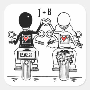 Personalised Biker Motorcycle Wedding Stickers