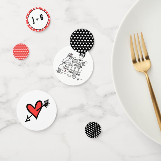 Personalised Biker Motorcycle Wedding Table Confet Confetti (Group)