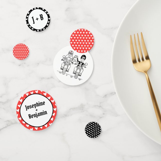 Personalised Biker Motorcycle Wedding Table Confetti (Group)