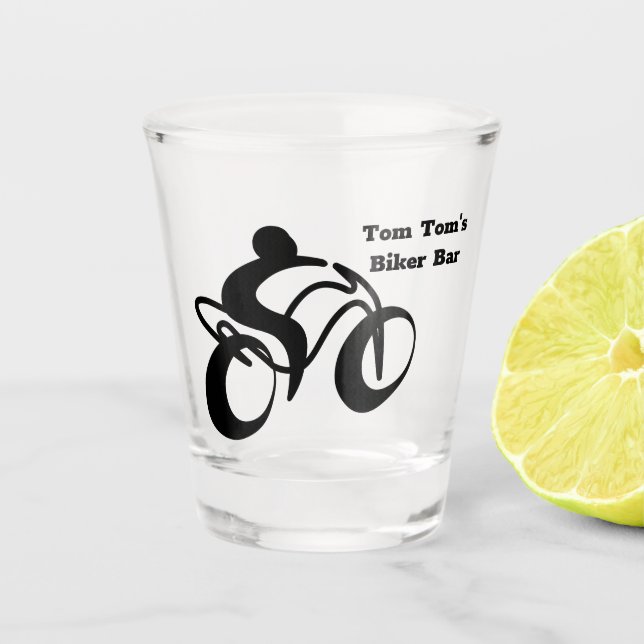 Personalised Biker Shot Glass (Front)