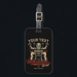 Personalised Biker Skeleton Motorcycle Shop Garage Luggage Tag<br><div class="desc">Personalised Biker Skeleton Motorcycle Shop Garage design,  featuring badass skeleton biker riding a custom bobber. Customise with your name or custom text.</div>
