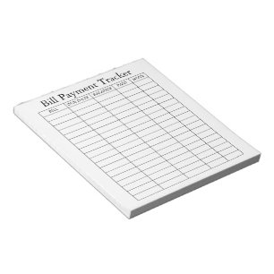 Personalised Bill Payment Tracker Notepad
