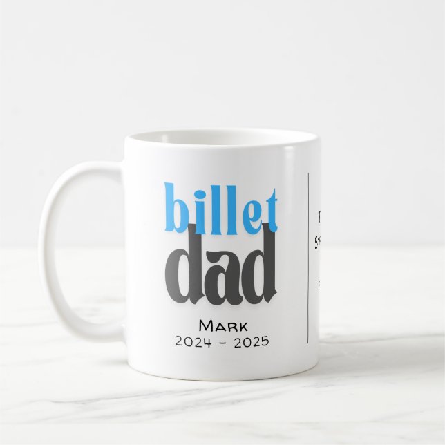 Personalised Billet Dad With Sentimental Quote Coffee Mug (Left)