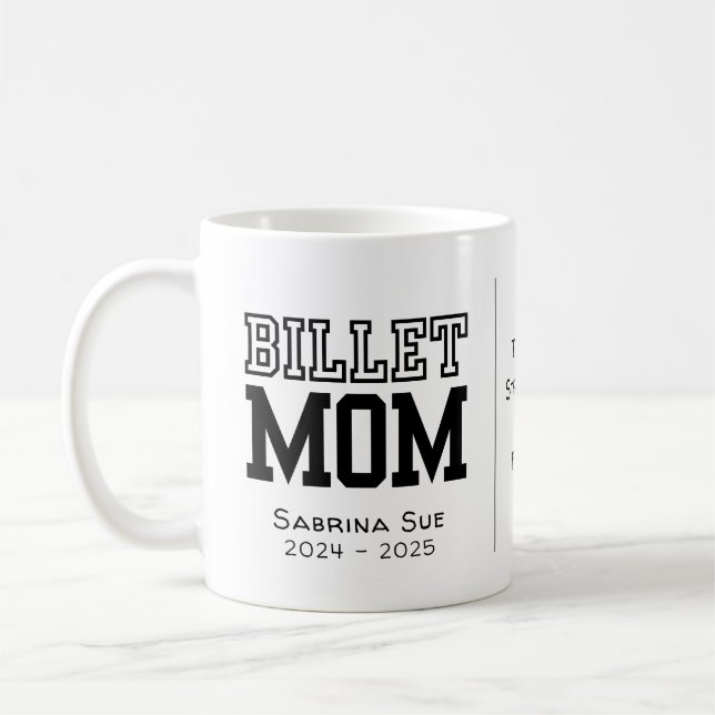 Personalised Billet Mum With Sentimental Quote Coffee Mug (Left)