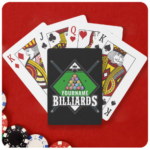 Personalised Billiards NAME Cue Rack Pool Room Playing Cards