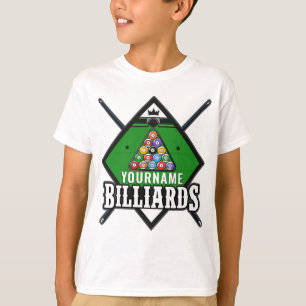 Personalised Billiards NAME Cue Rack Pool Room  T-Shirt