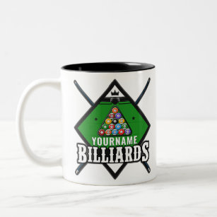 Personalised Billiards NAME Cue Rack Pool Room   Two-Tone Coffee Mug