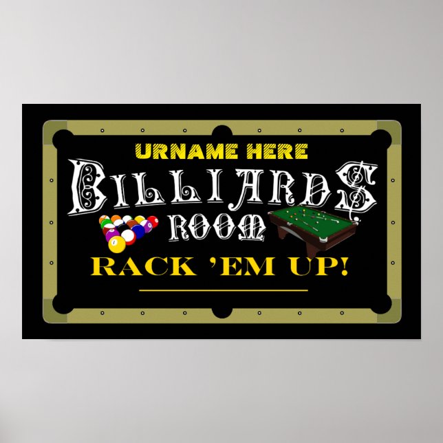 Personalised Billiards/ Pool Hall Decor (Front)