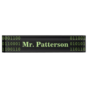 Personalised Binary Code Nameplate