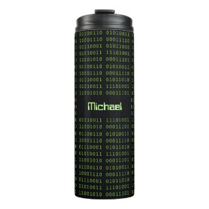Personalised Binary Code Thermal Tumbler