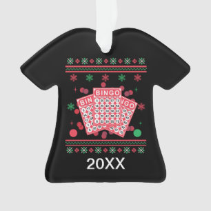 Personalised Bingo Cards Ugly Xmas Sweater Ornament