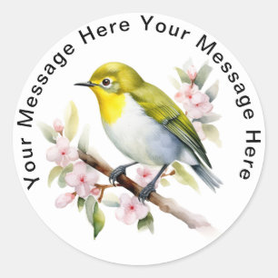 Personalised Bird Stickers Japanese White Eye