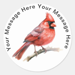 Personalised Bird  Stickers Northern Cardinal 