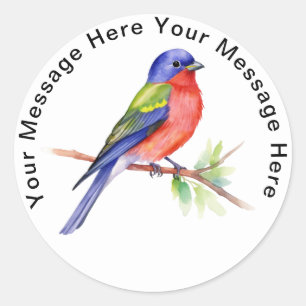 Personalised Bird  Stickers Painted Bunting