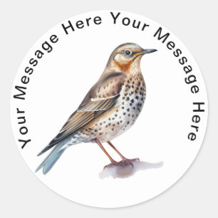 Personalised Bird Stickers Thistle Thrush