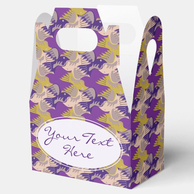 Personalised Birds Pattern Tesselation Favour Box  (Opened)