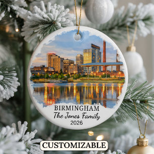 Personalised Birmingham Ornament, Custom Alabama Ceramic Ornament