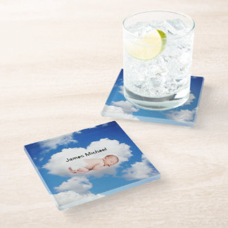 Personalised Birth Announcement  Glass Coaster