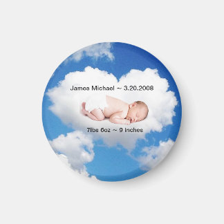 Personalised Birth Announcement Heart Cloud Magnet
