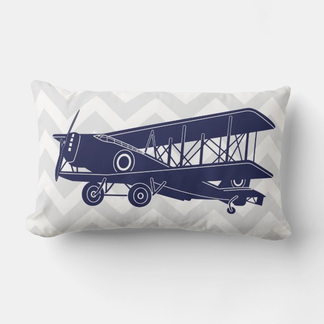 Personalised Birth Details Aeroplanes Lumbar Pillo Cushion (Front)