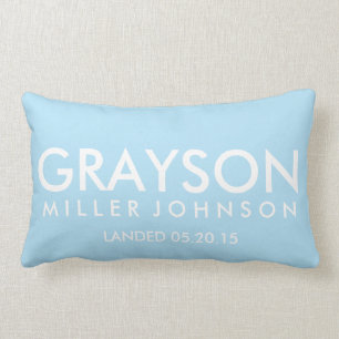 Personalised Birth Details Aeroplanes Lumbar Pillo Cushion