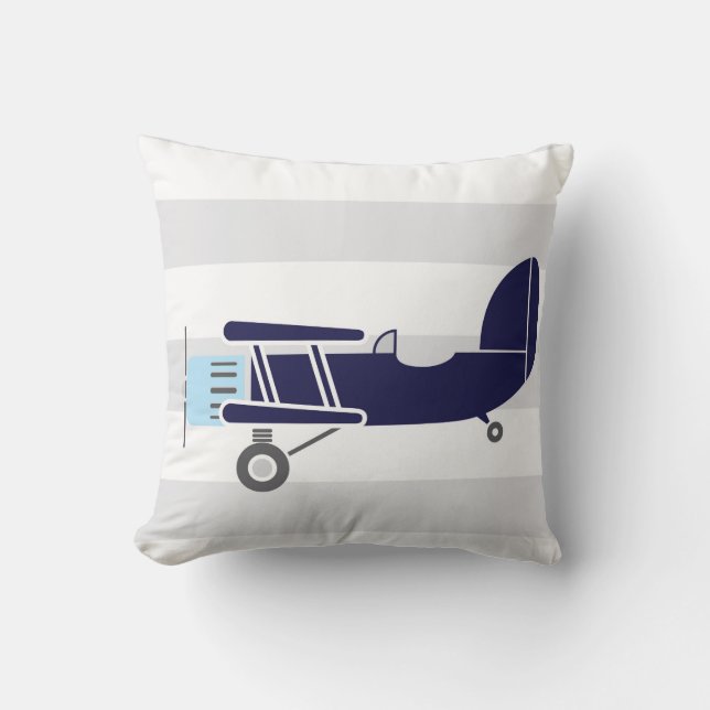Personalised Birth Details Aeroplanes Pillow (Front)