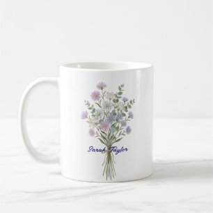 Personalised Birth Flower Aster Custom Coffee Mug