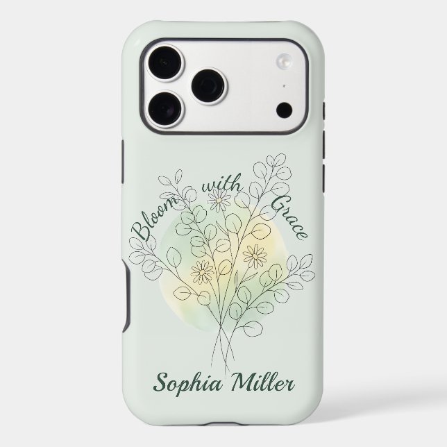 Personalised Birth Flower Custom Name Floral (Back)