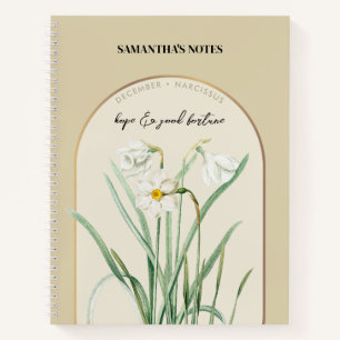 Personalised Birth Flower Month December Narcissus Notebook